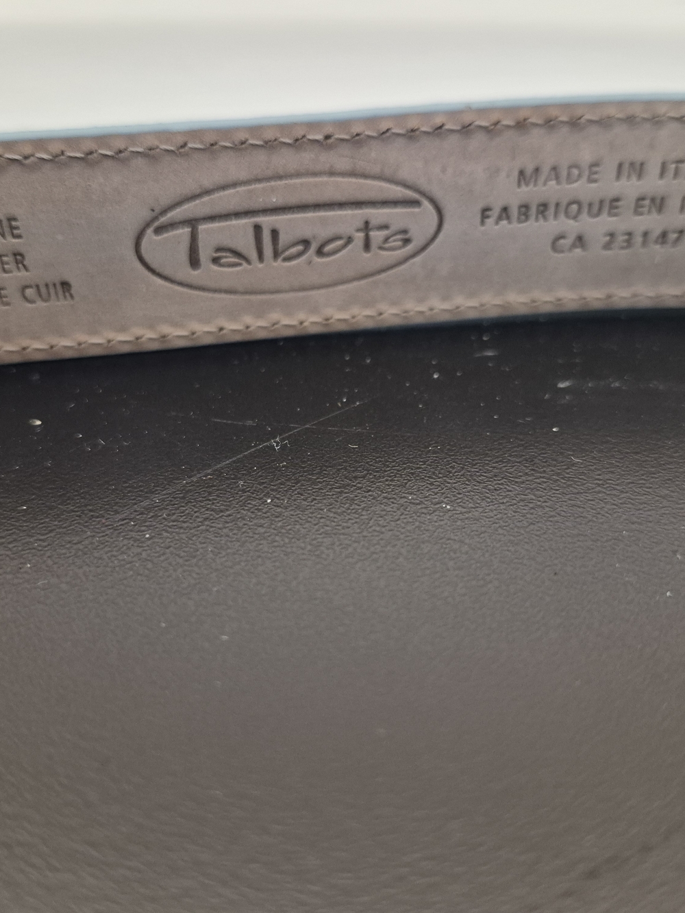 Talbots Light Blue Leather Belt with Gold-Tone Buckle - Picture 3 of 3